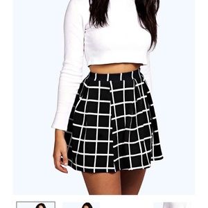 Boohoo Skirts - Petite Erin checked box pleat skater skirt Boohoo Skirts - Petite Erin checked box pleat skater skirt